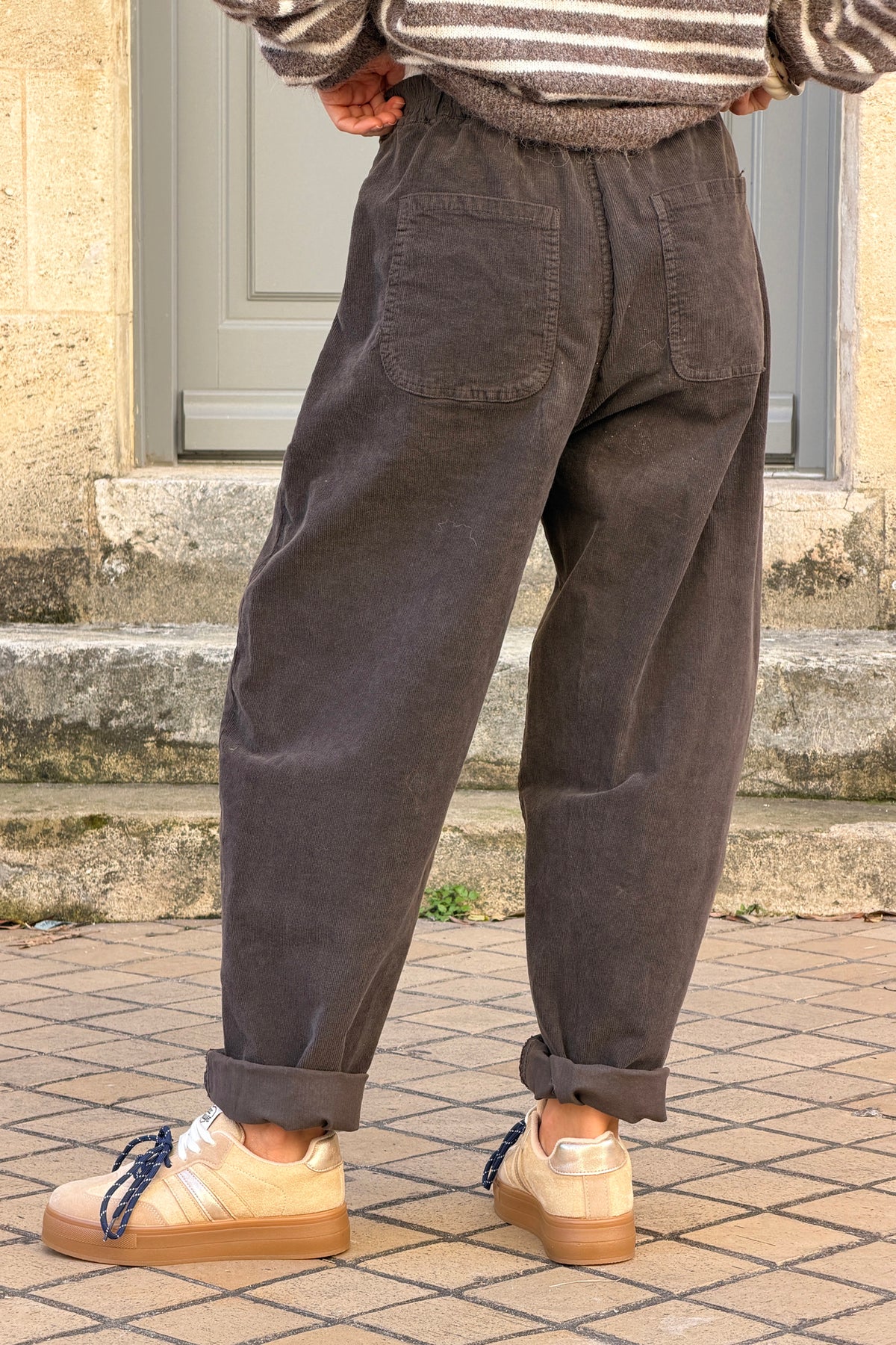 Chocolate Brown Corduroy Utility Pants