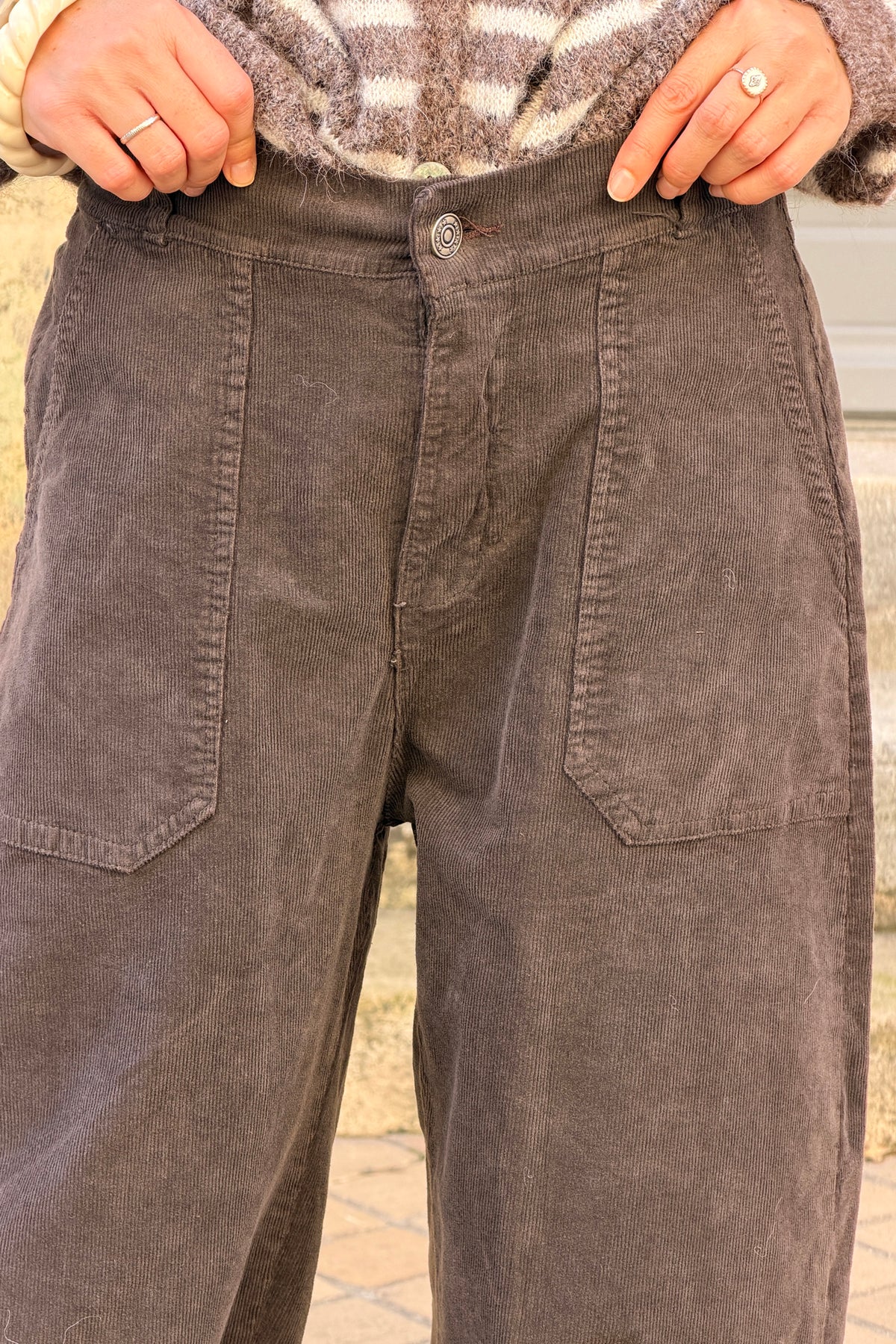 Chocolate Brown Corduroy Utility Pants