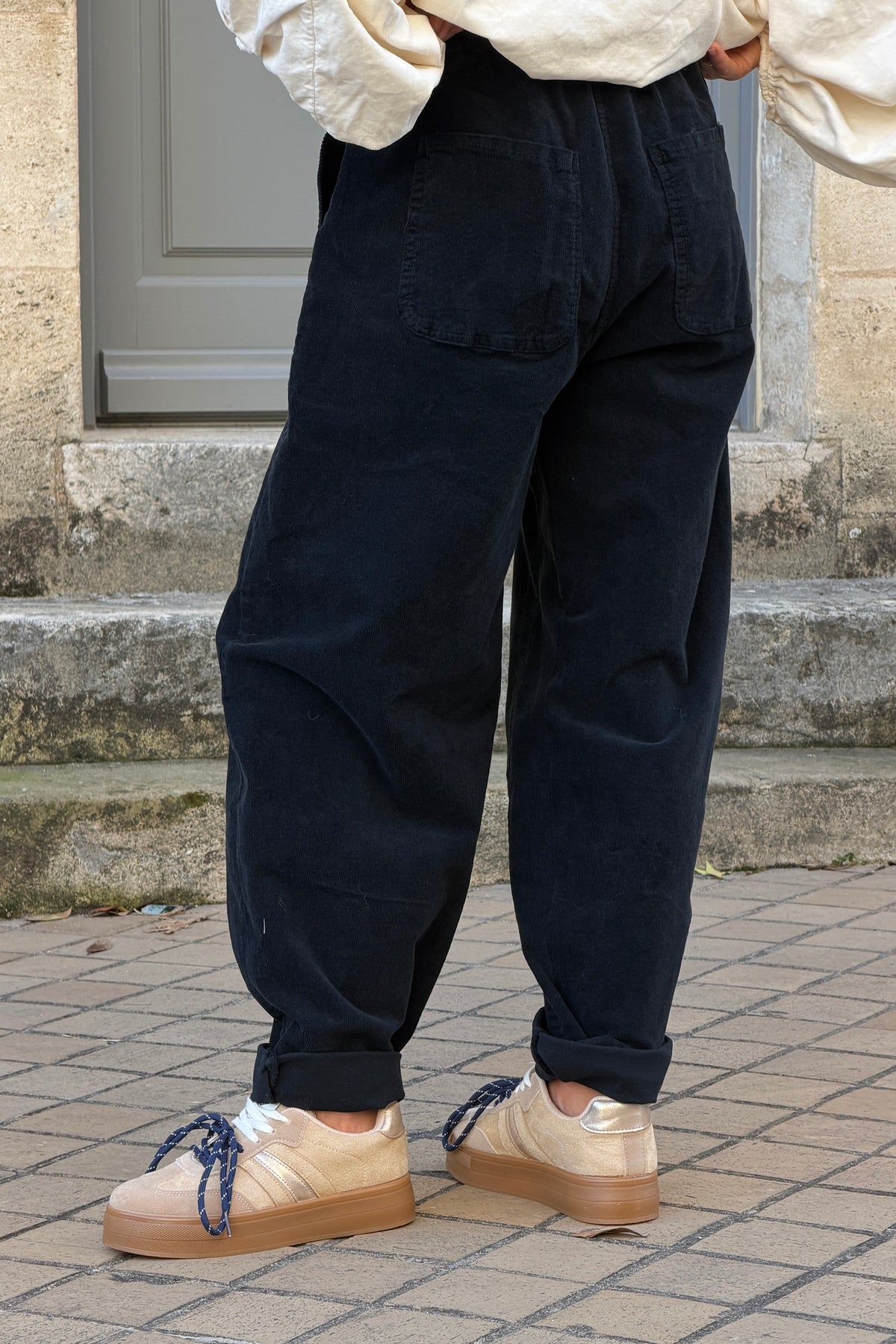 Charcoal Black Corduroy Utility Pants