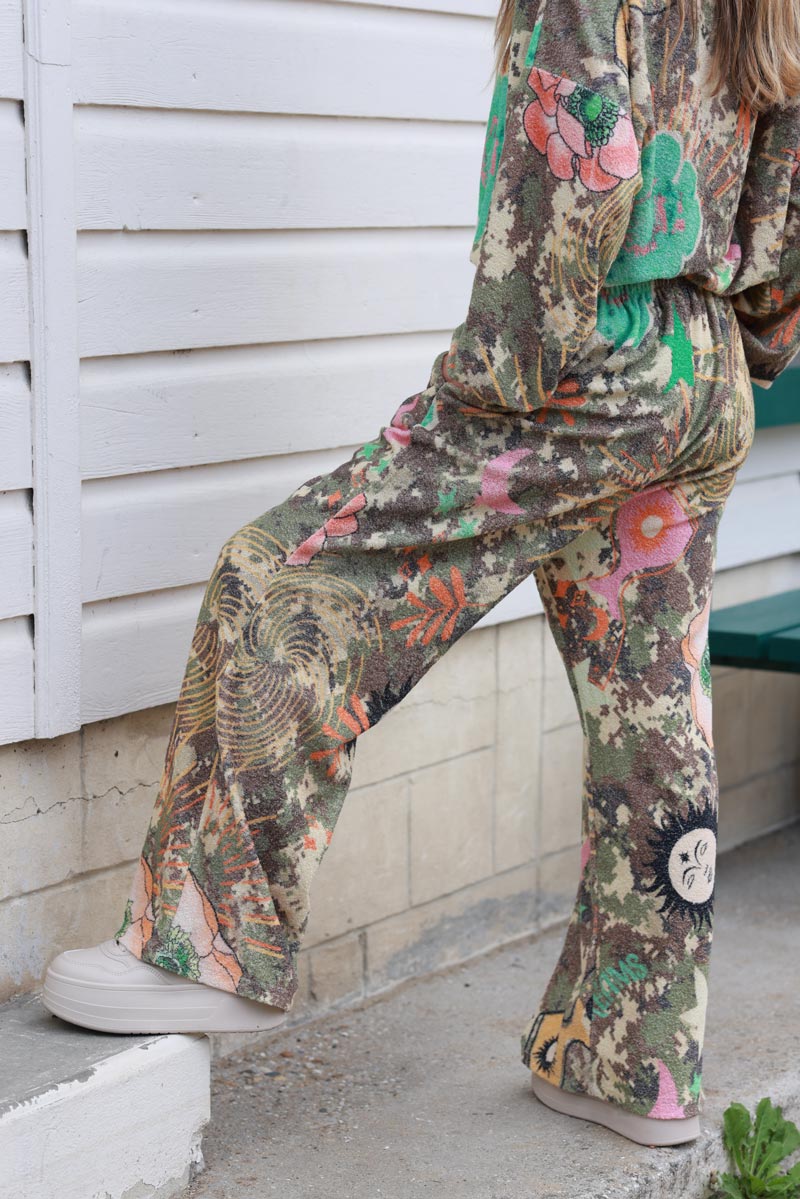 Camo Pixel Multi-Print Velour Lounge Pants