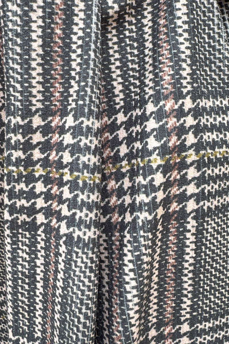 Olive Tweed Plaid Pull-On Pants with Belt