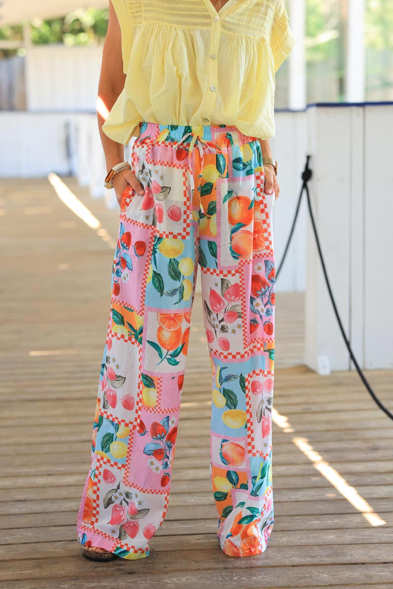 Gemo Pantalon Fluide Femme Imprimé Pantalon Imprime Pantalon