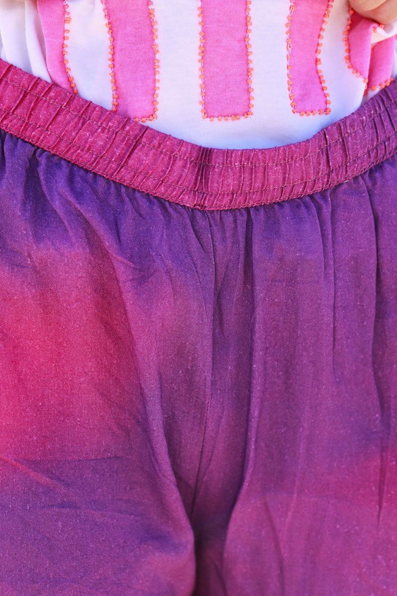 Purple Sunset Tropical Print Pants