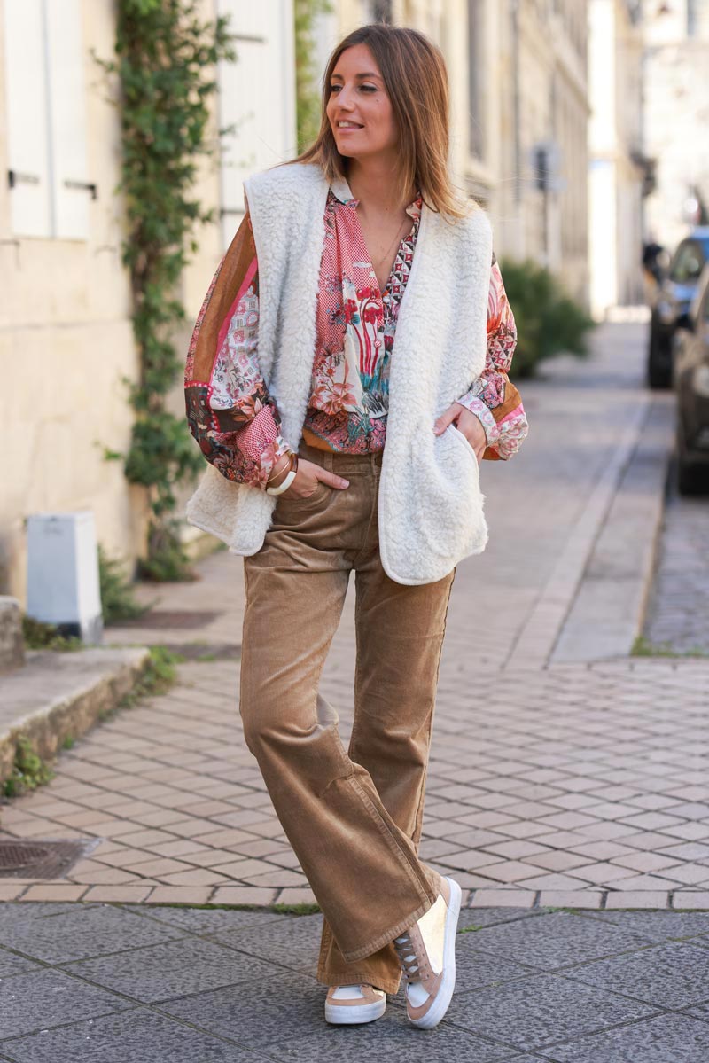 Ice brown corduroy bootcut trousers