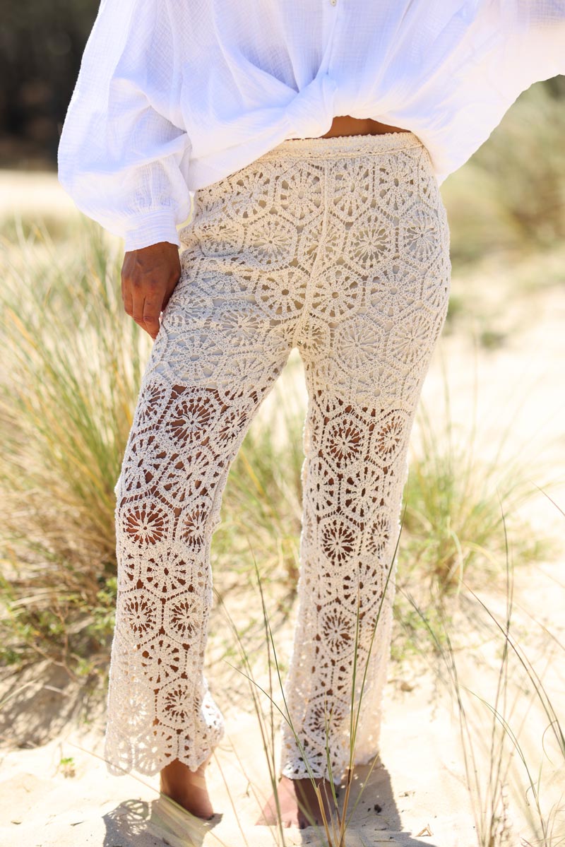 Crochet best sale flared trousers