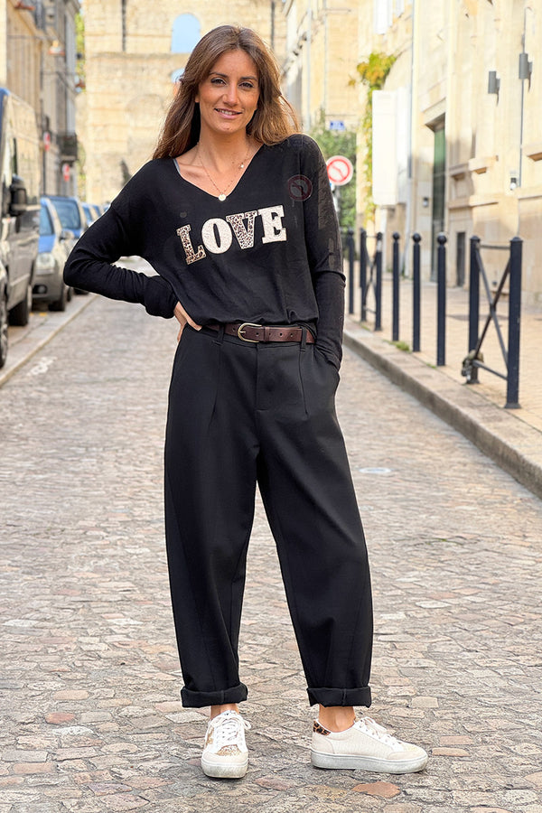 Haut Tunique Noir Taille 16 Sarah Hamilton - Viscose Stretch, Détail Cravate, Très Bon état