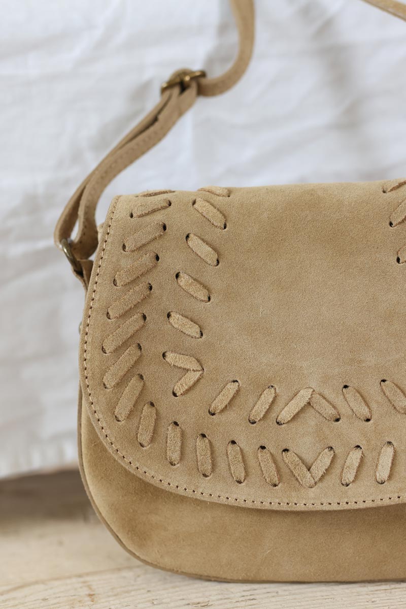 Bolso serraje online beige