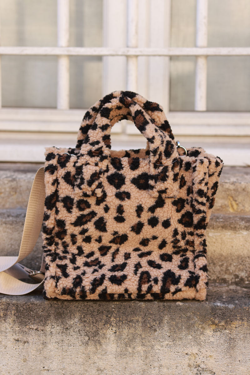 Leopard Faux Fur Satchel
