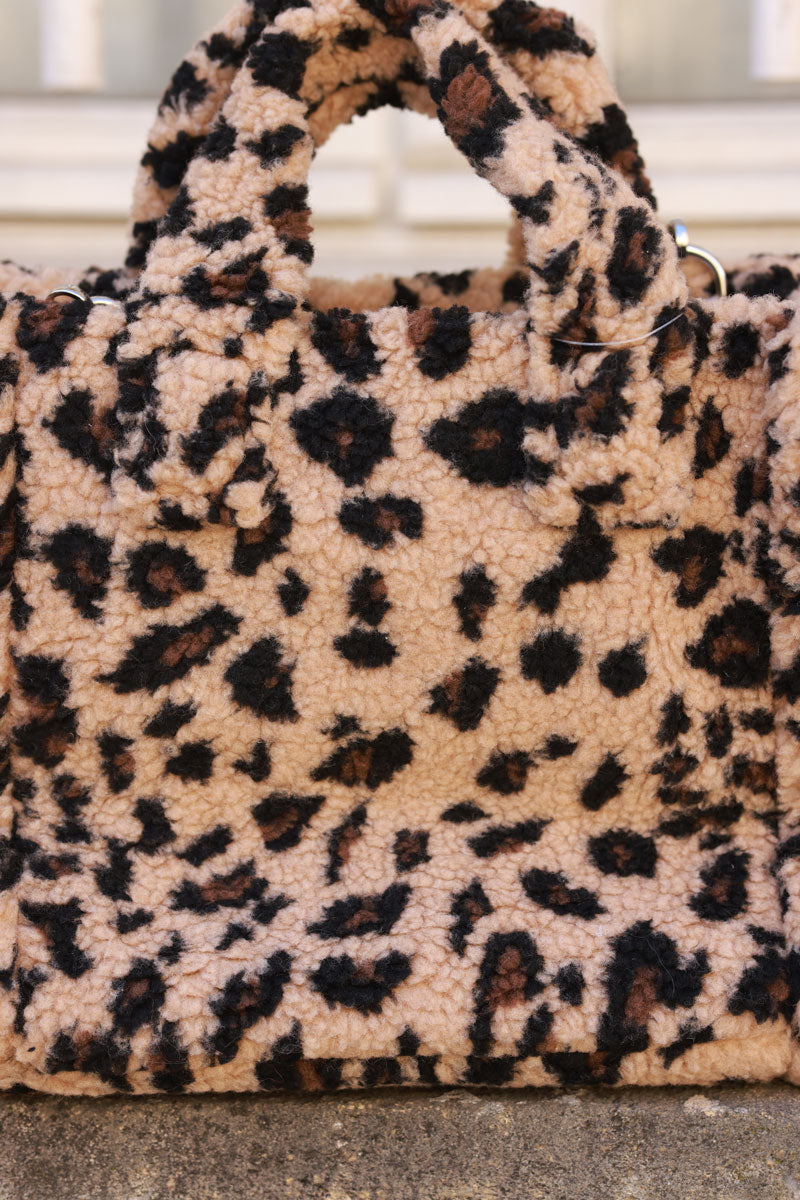 Leopard Faux Fur Satchel Horizons Lointains