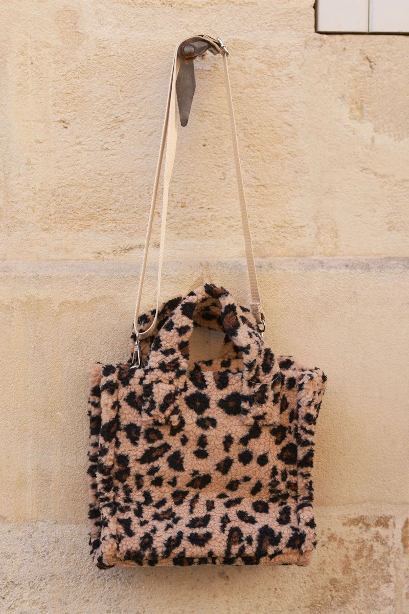 Leopard Faux Fur Satchel
