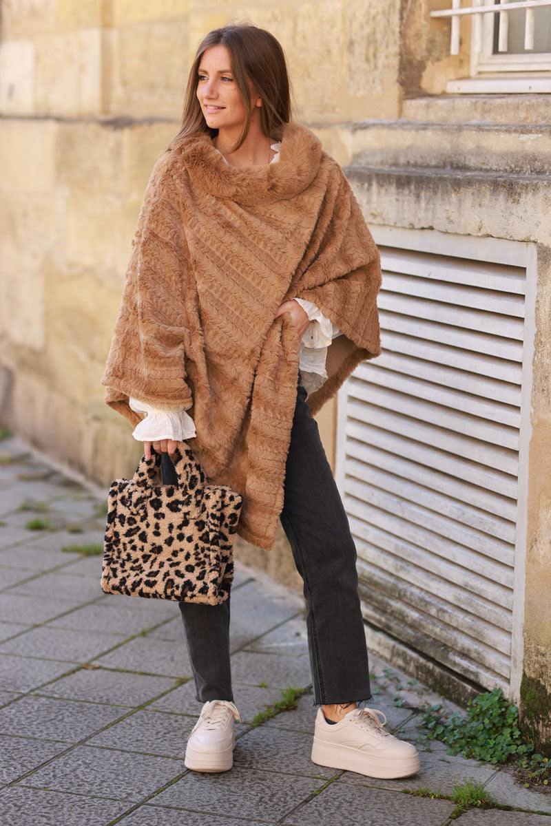 Leopard Faux Fur Satchel
