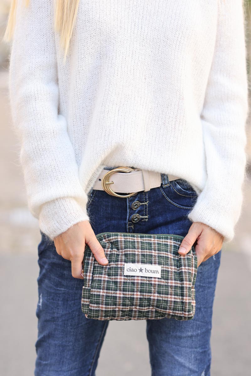 Navy blue and white clutch online bag