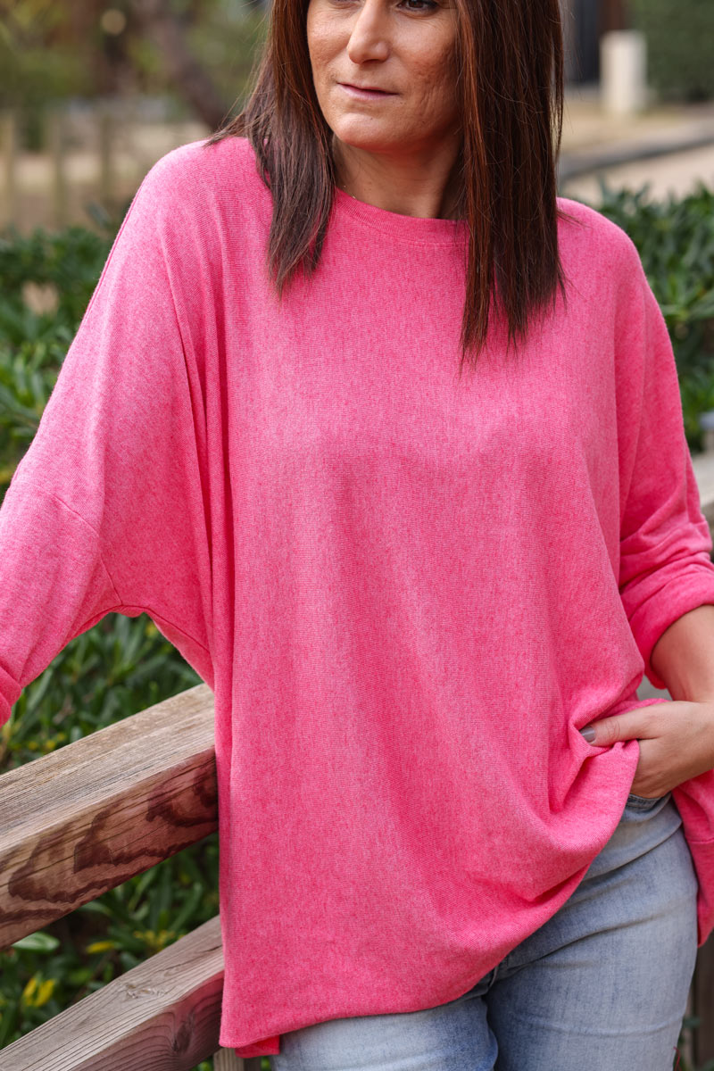 Fuchsia relaxed fit soft jersey jumper