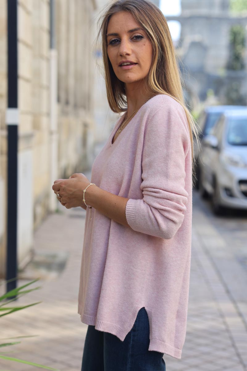 Pull rose poudré femme shops