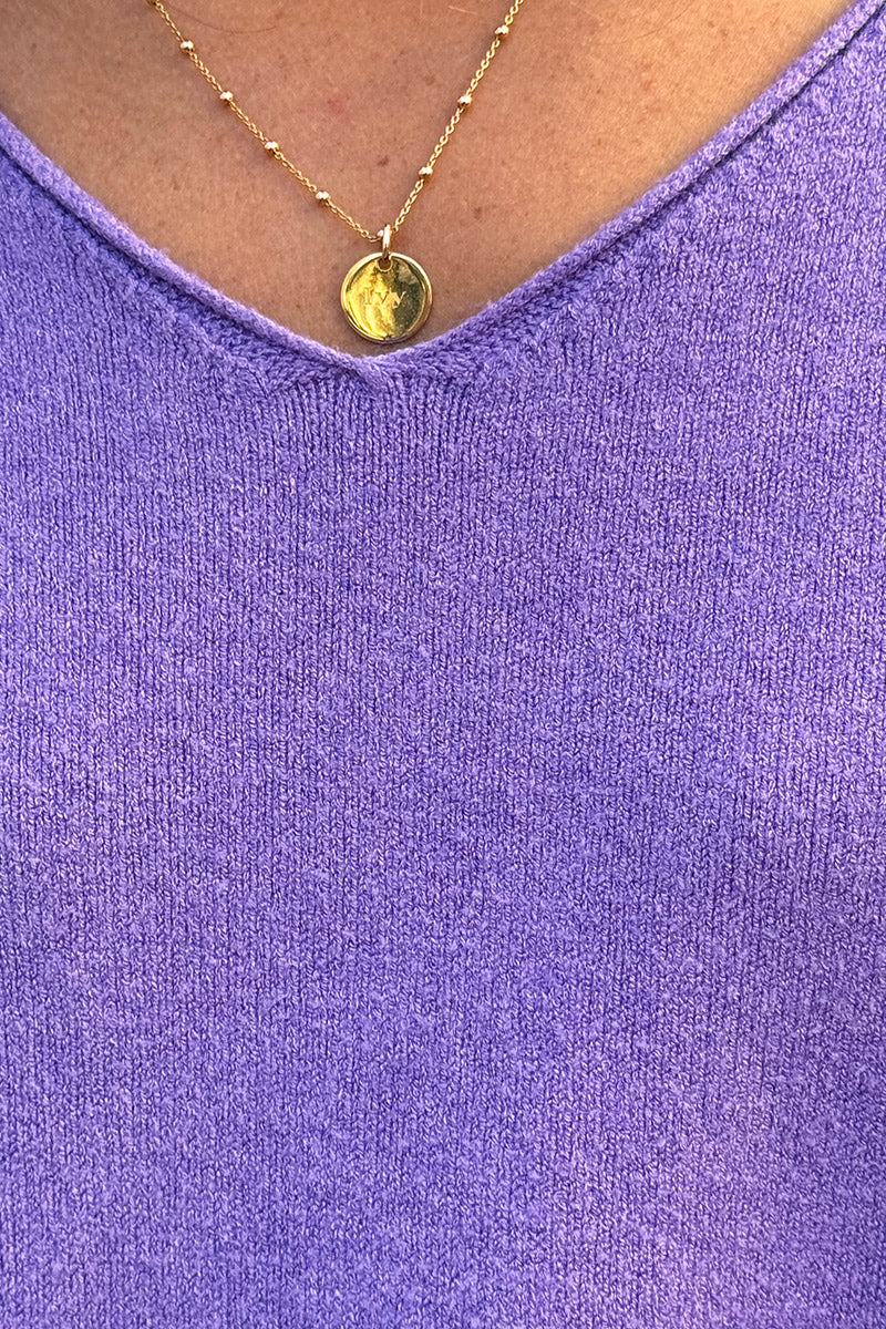 Lilas Soft Basic V-neck Sweater