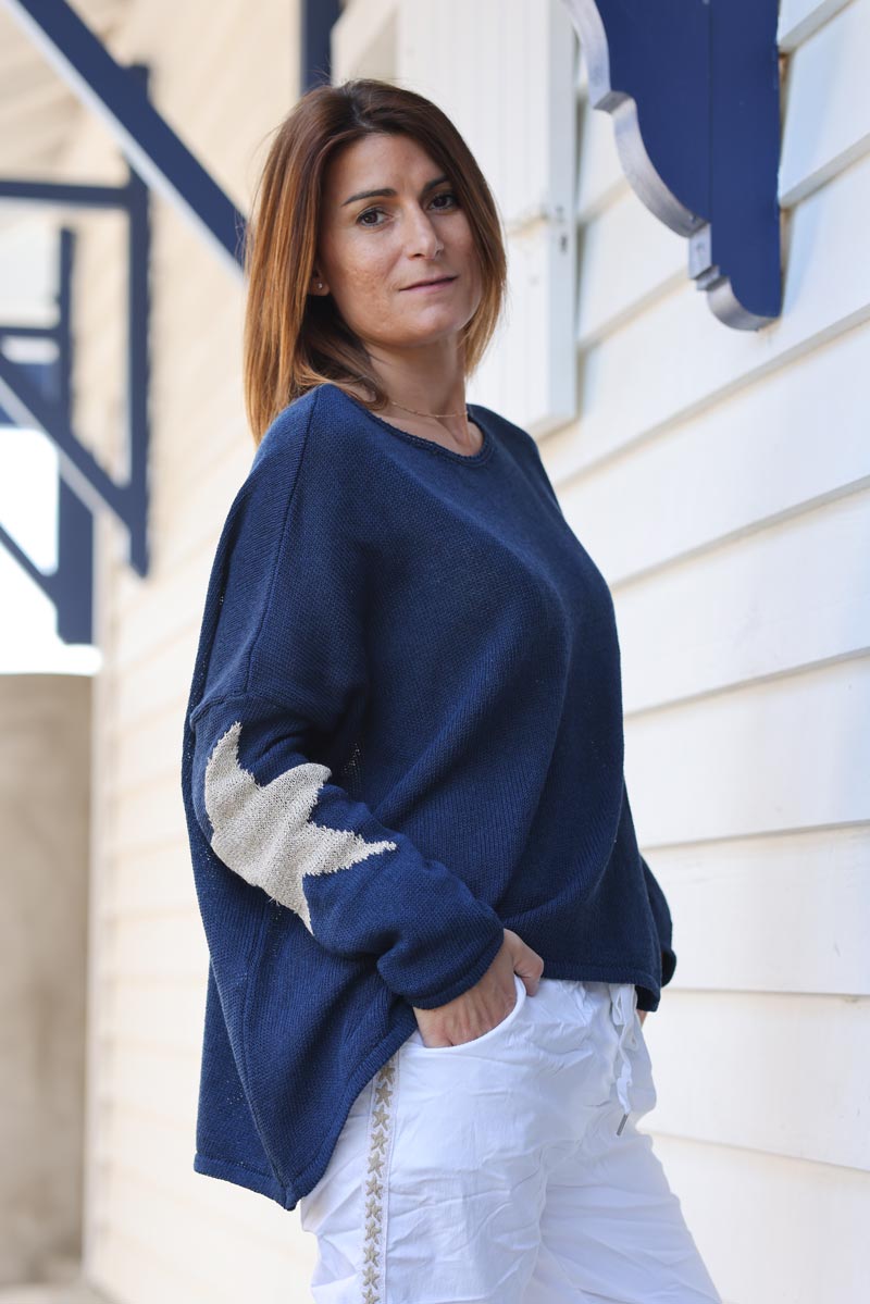 Navy sweater sale with gold stars