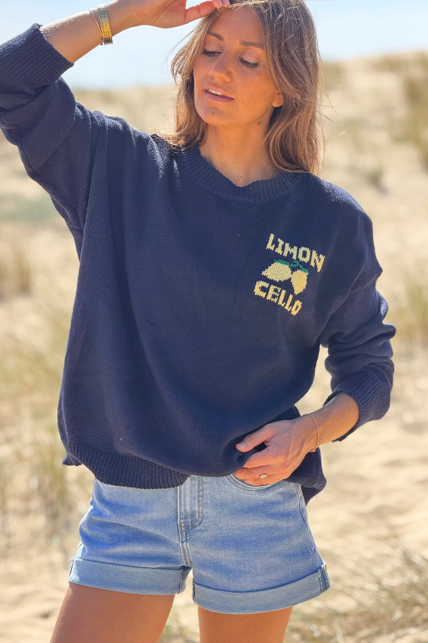 Navy blue Limoncello Knit Sweater