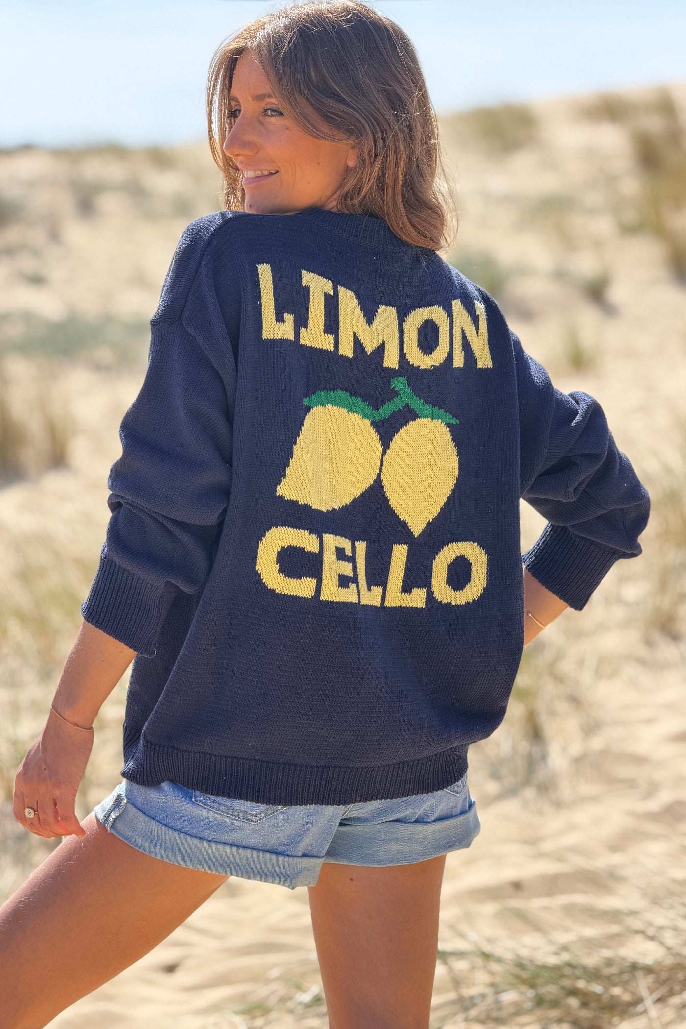 Navy blue Limoncello Knit Sweater