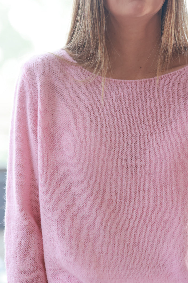 Pink Baby Alpaca Soft Knit Sweater