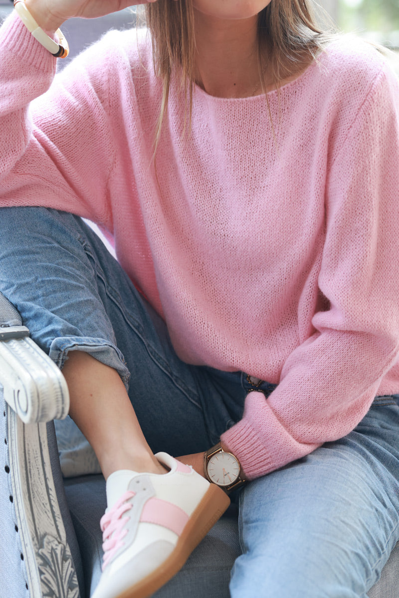 Pink Baby Alpaca Soft Knit Sweater