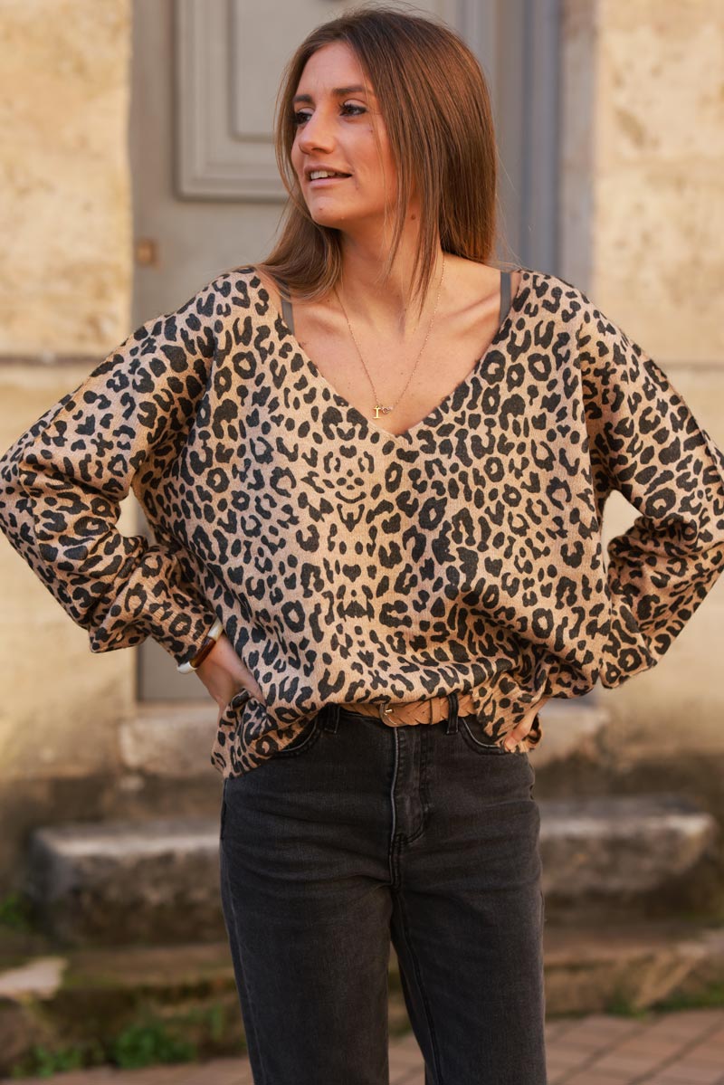 Leopard Print Lightweight Knit Jumper