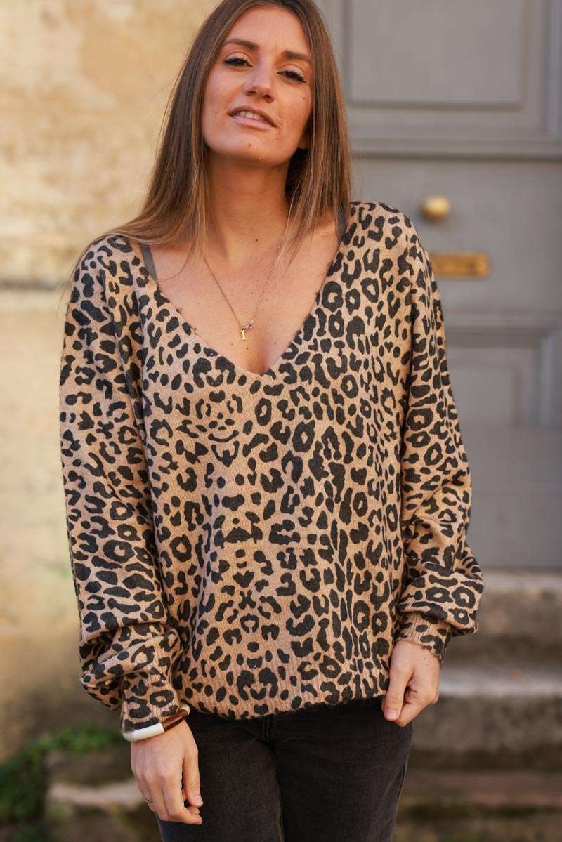 Leopard Print Lightweight Knit Jumper