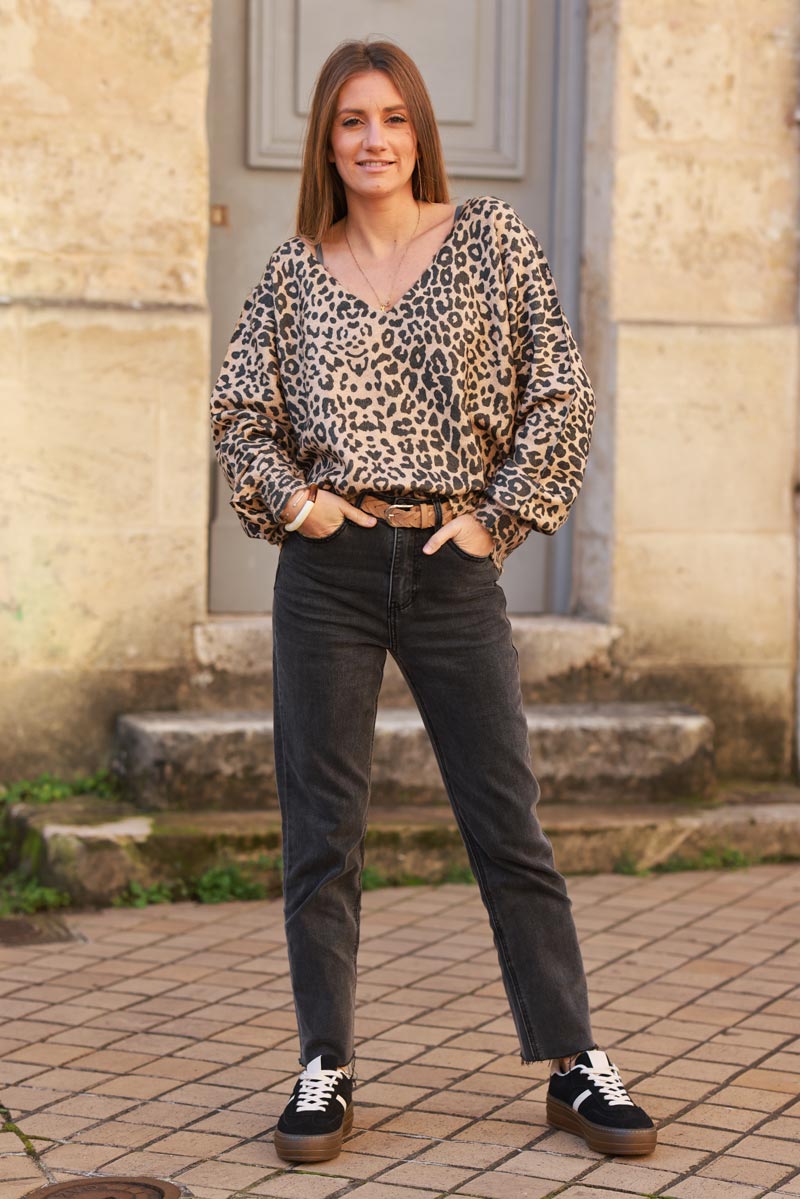 Leopard Print Lightweight Knit Jumper