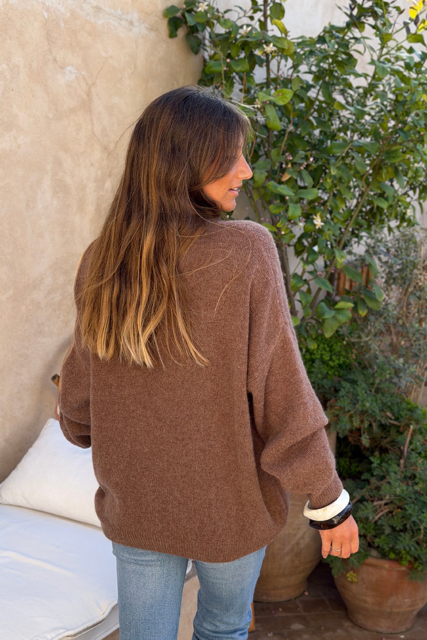 Mocha Classic Crew-Neck Sweater