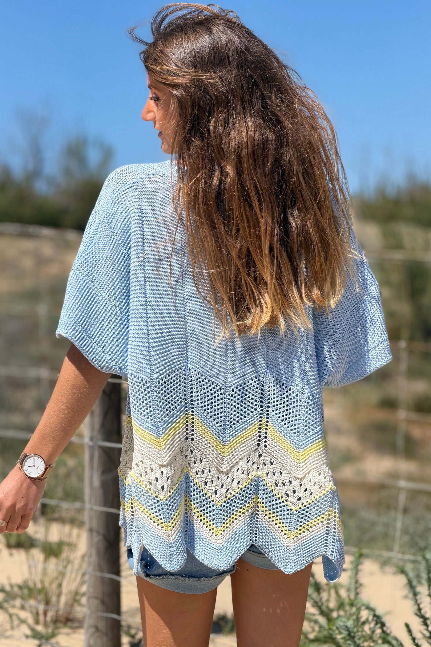 Light Blue Blanket Knit Dolman Sweater