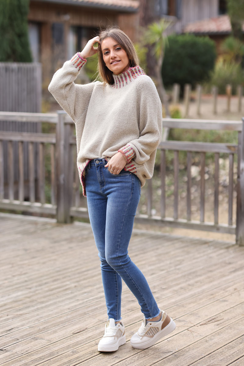 PuroEGO THRUSH BEIGE CABLE KNIT JUMPER