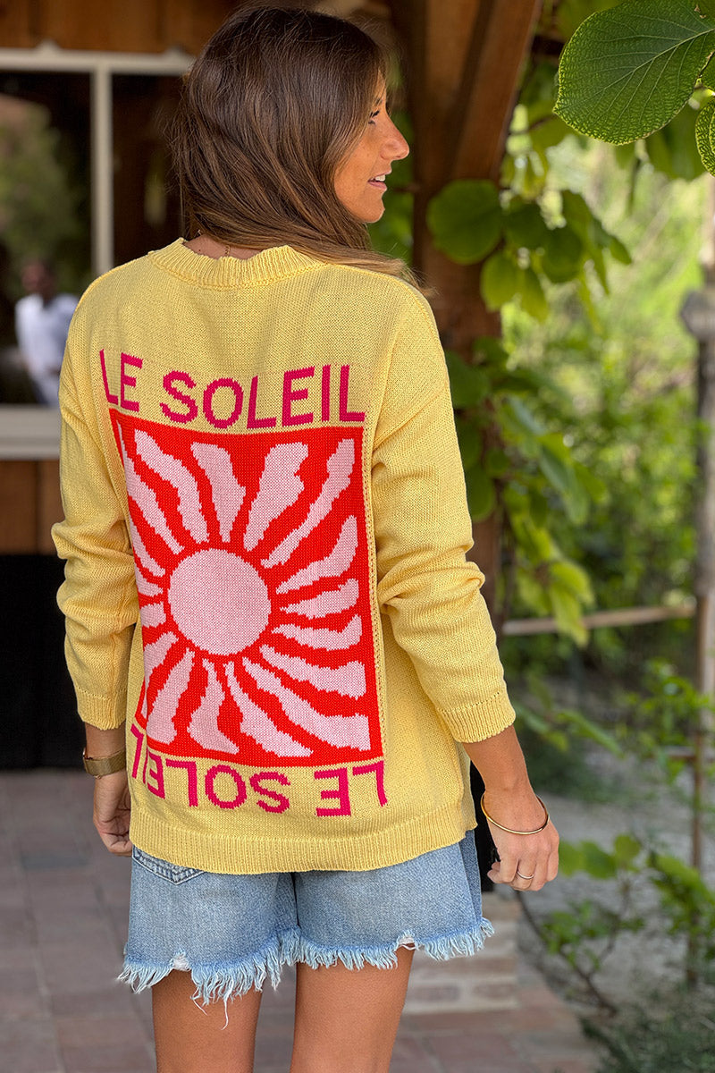 Pastel Yellow Le Soleil Lightweight Knit Sweater