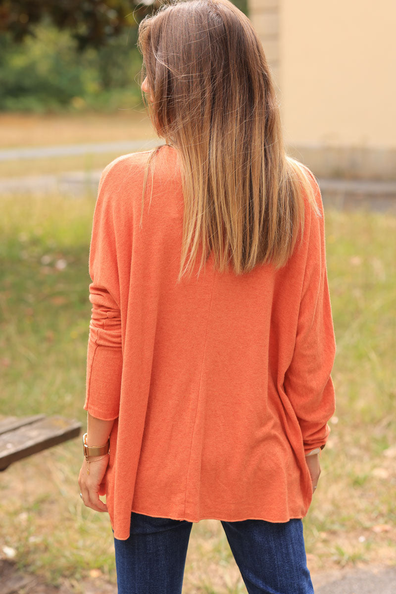 Brick red lightweight super soft 'Vintage' jersey jumper