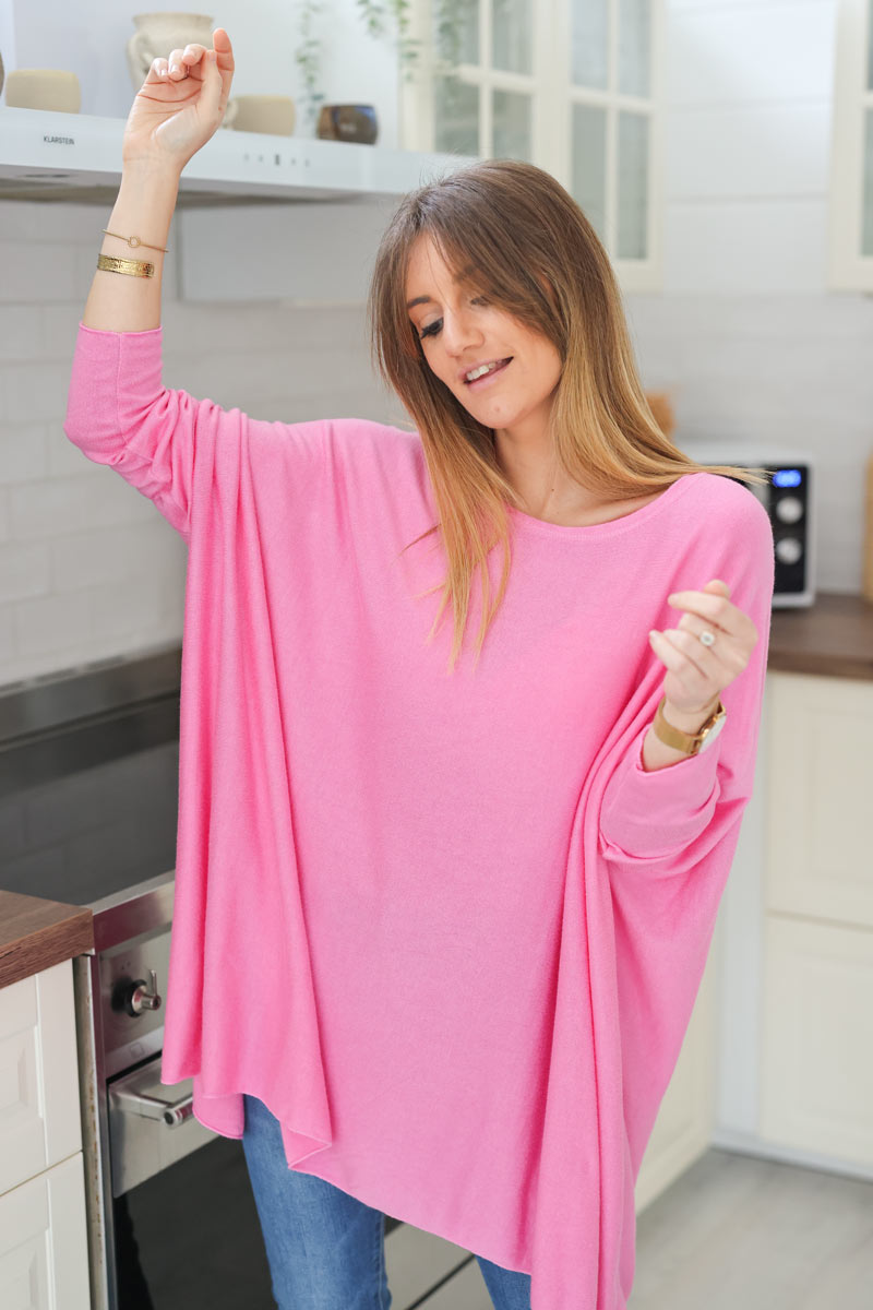 Pink oversized batwing jumper