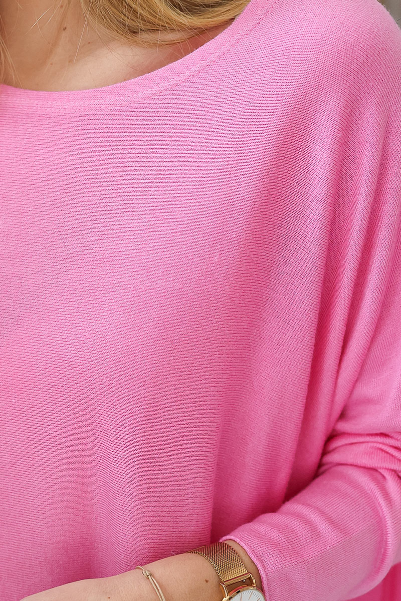 Jersey ancho rosa con mangas murciélago