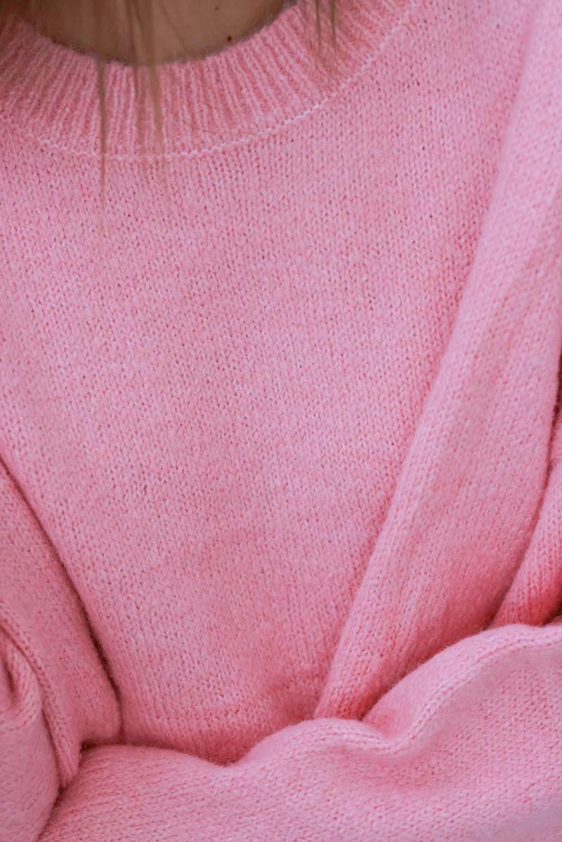 Pink Wool Blend Slouchy Jumper