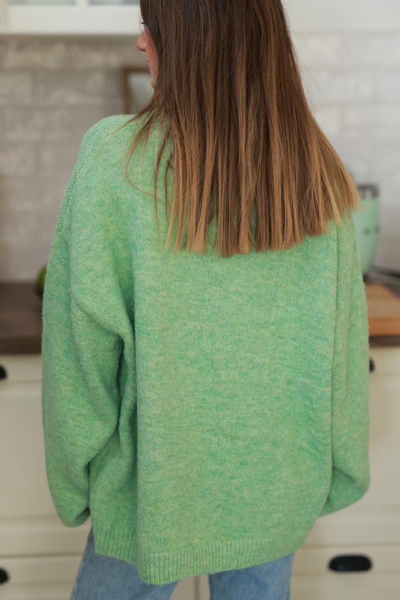 Mint Green Wool Blend Slouchy Jumper