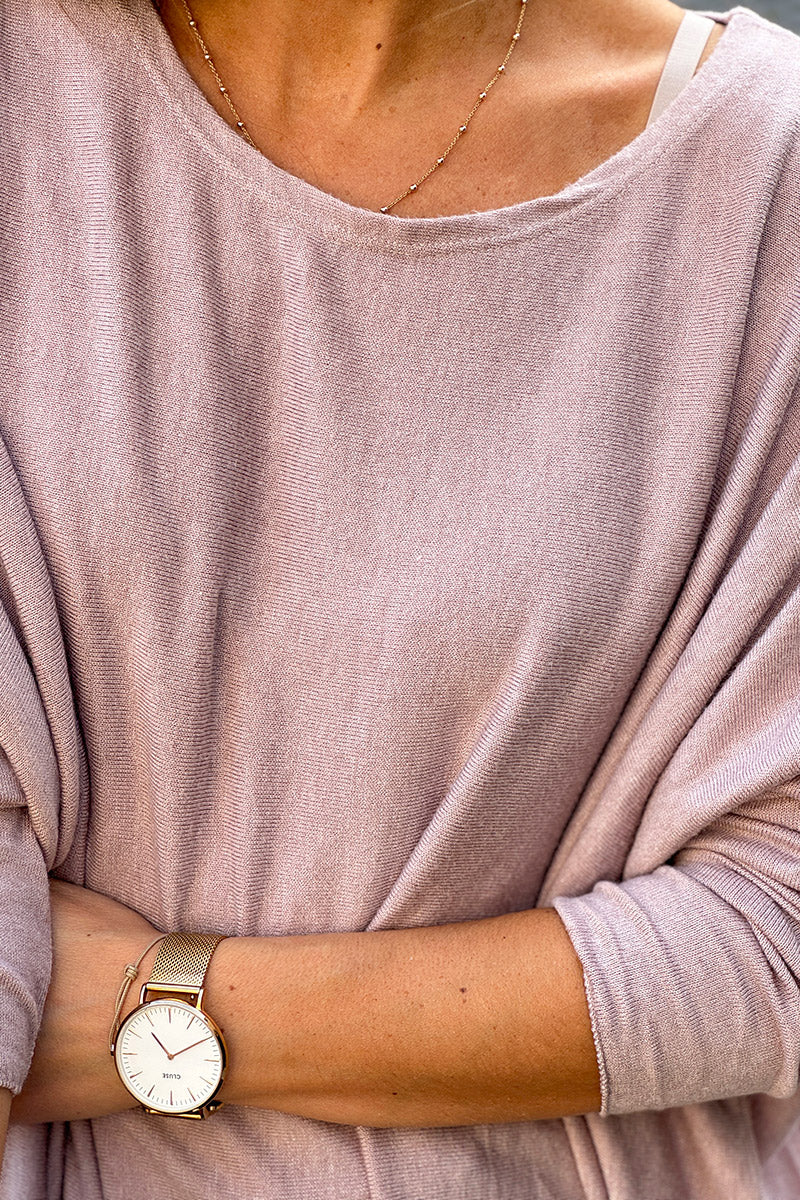 Blush Oversized Batwing Sweater