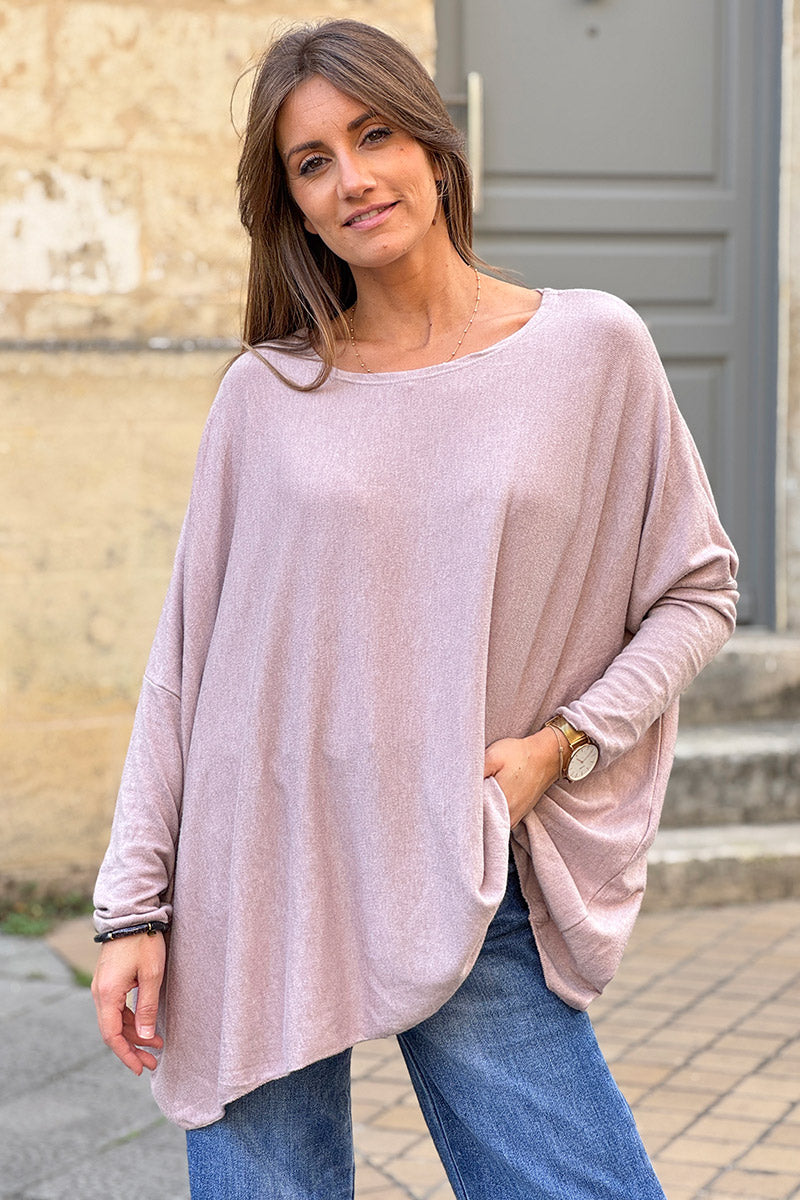 Blush Oversized Batwing Sweater