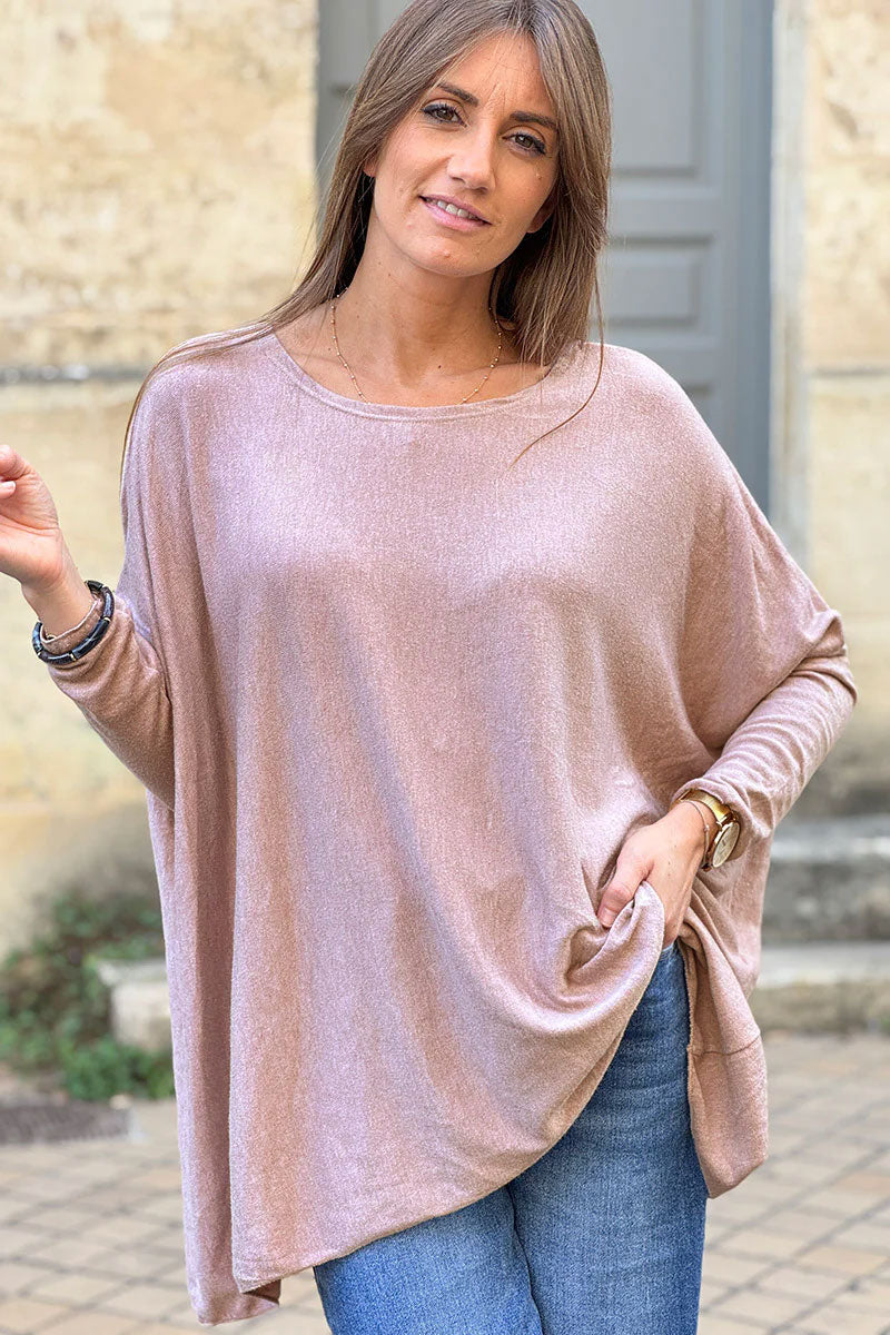 Blush Oversized Batwing Sweater