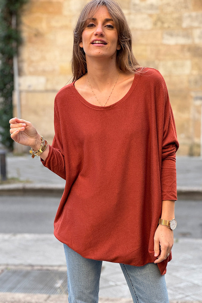 Pumpkin Oversized Batwing Jumper