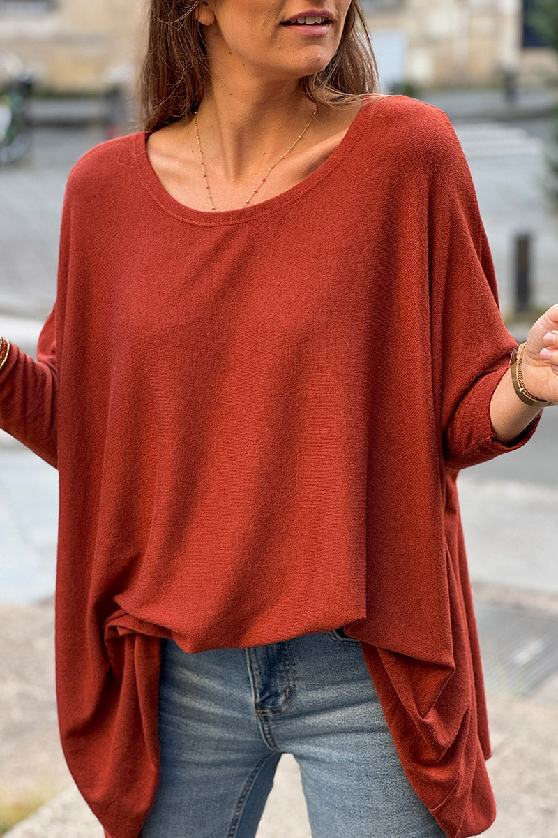 Pumpkin Oversized Batwing Jumper