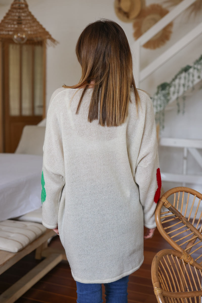 Oversized white 2024 knit jumper