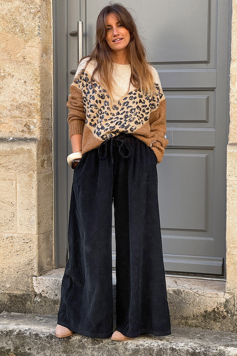 Leopard Chevron Cozy Knit Sweater