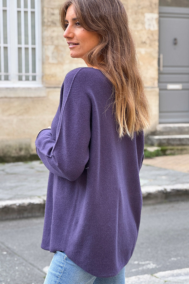 Burgundy ultra-soft, Viscose Blend V-Neck Sweater