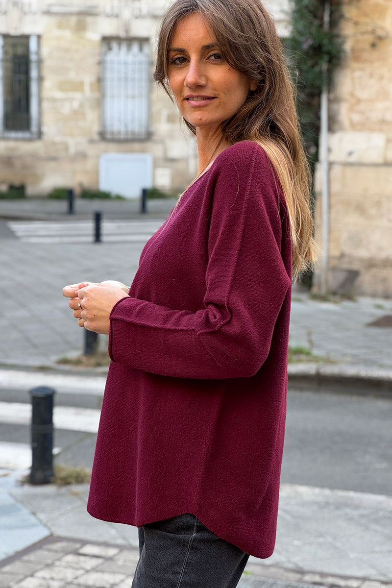 Grape ultra-soft, Viscose Blend V-Neck Sweater