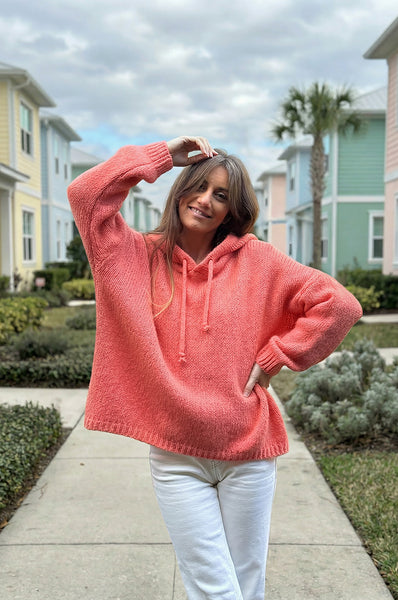Pull-orange-pastel-en-maille-