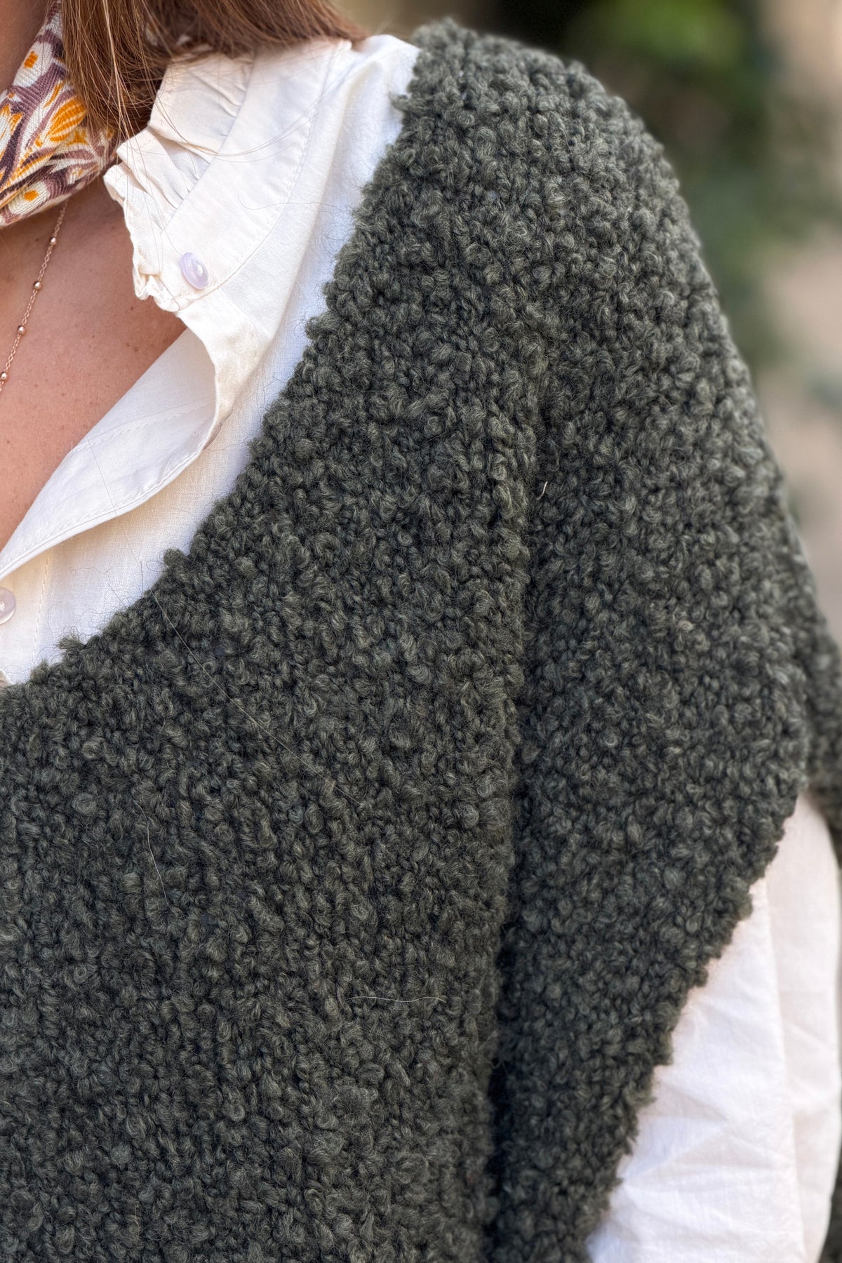 Sage V-Neck Alpaca Knit Sweater