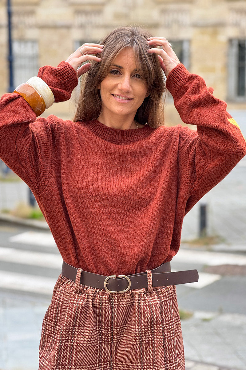 Pumpkin Star Sleeve Knit Sweater