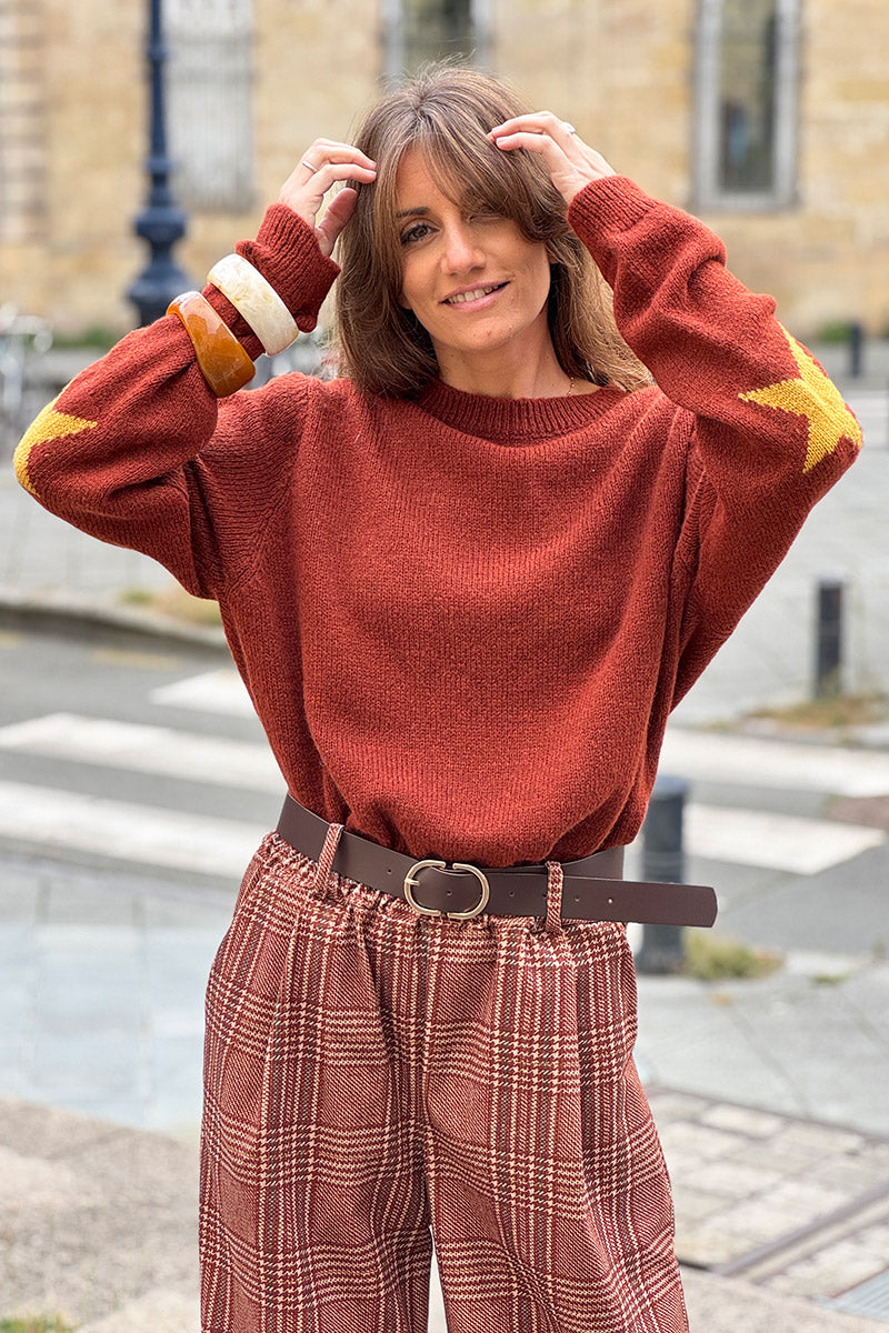 Pumpkin Star Sleeve Knit Sweater