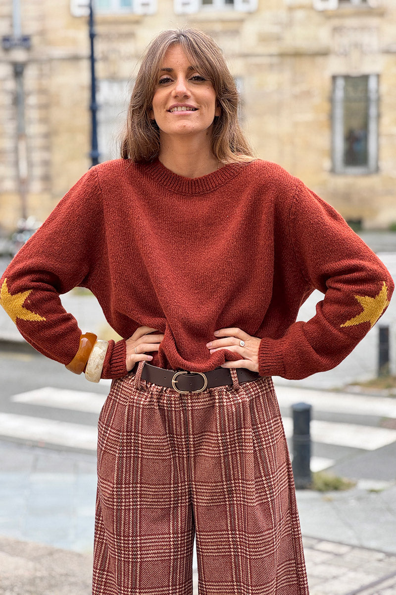 Pumpkin Star Sleeve Knit Sweater